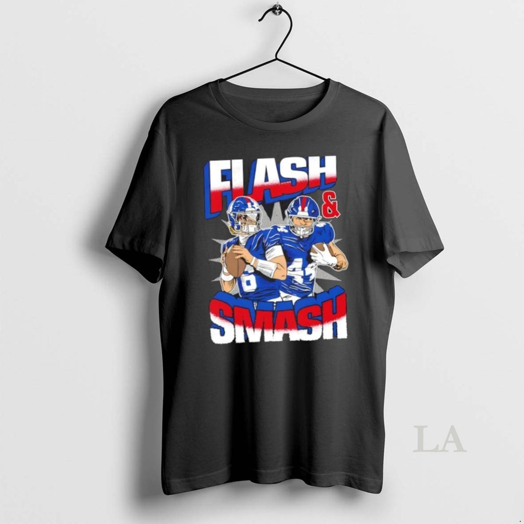 Original New York Giants Jaxson Dart X Cam Skattebo Flash And Smash