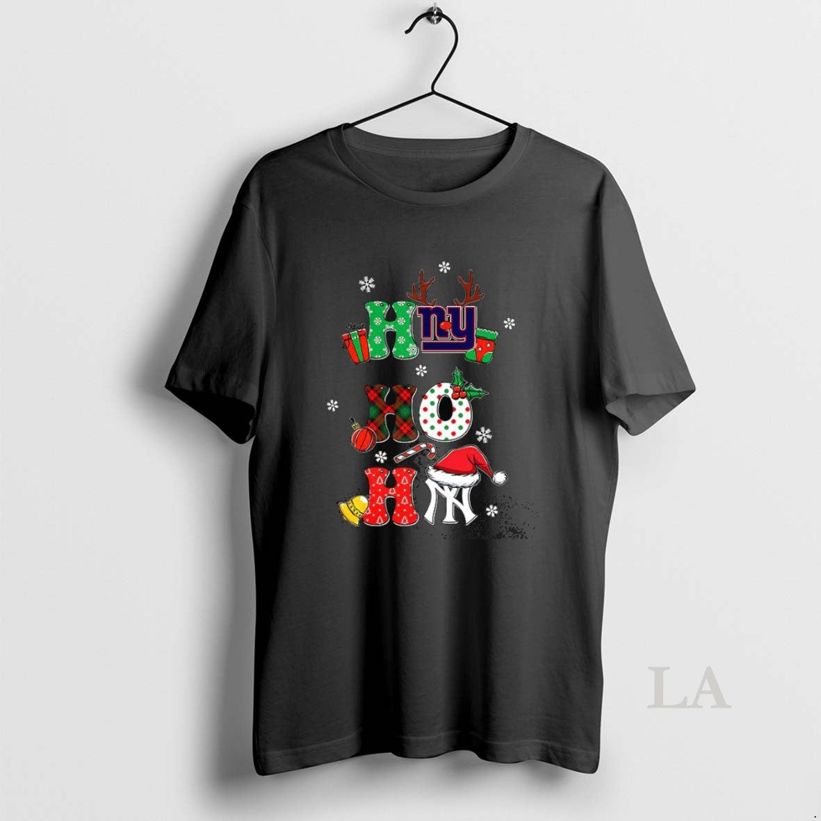 Original New York Giants And New York Yankees Ho Ho Ho Chirstmas