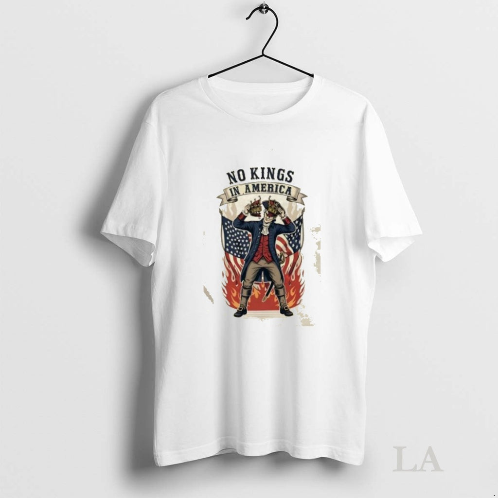 Original No Kings In America Human Rights Fire Us Flag