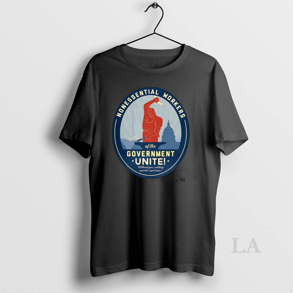 Original Nonessential Workers Of The Government Unite Government Shutdown Logo Caricature