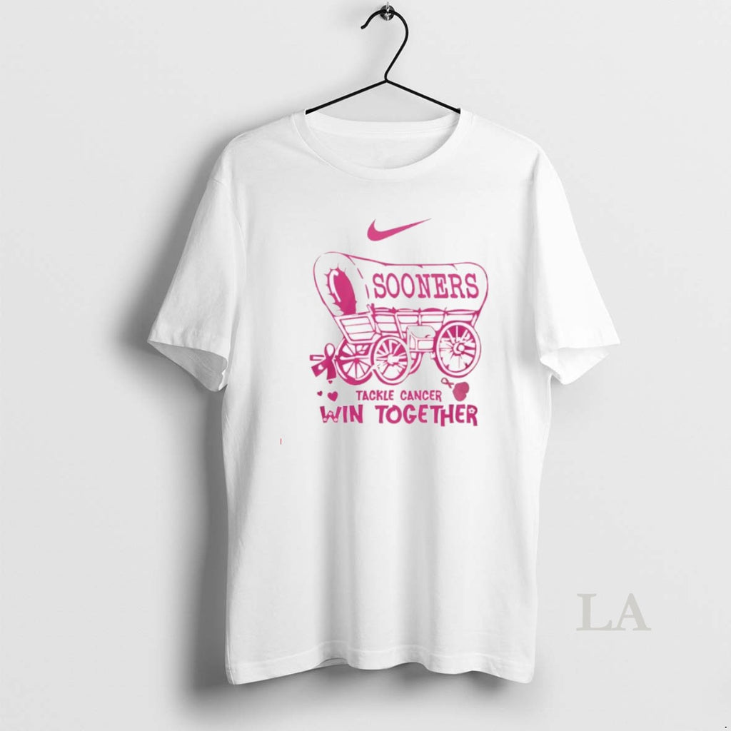 Original Oklahoma Sooners Tackle Cancer Win Together In October We Wear Pink Logo