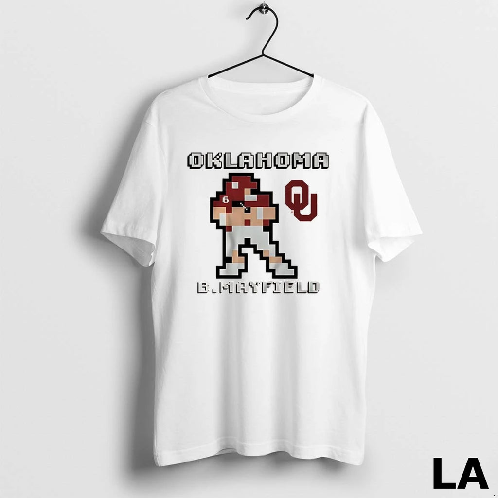 Original Oklahoma Sooners Football Baker Mayfield Retro Baller 8 Bit