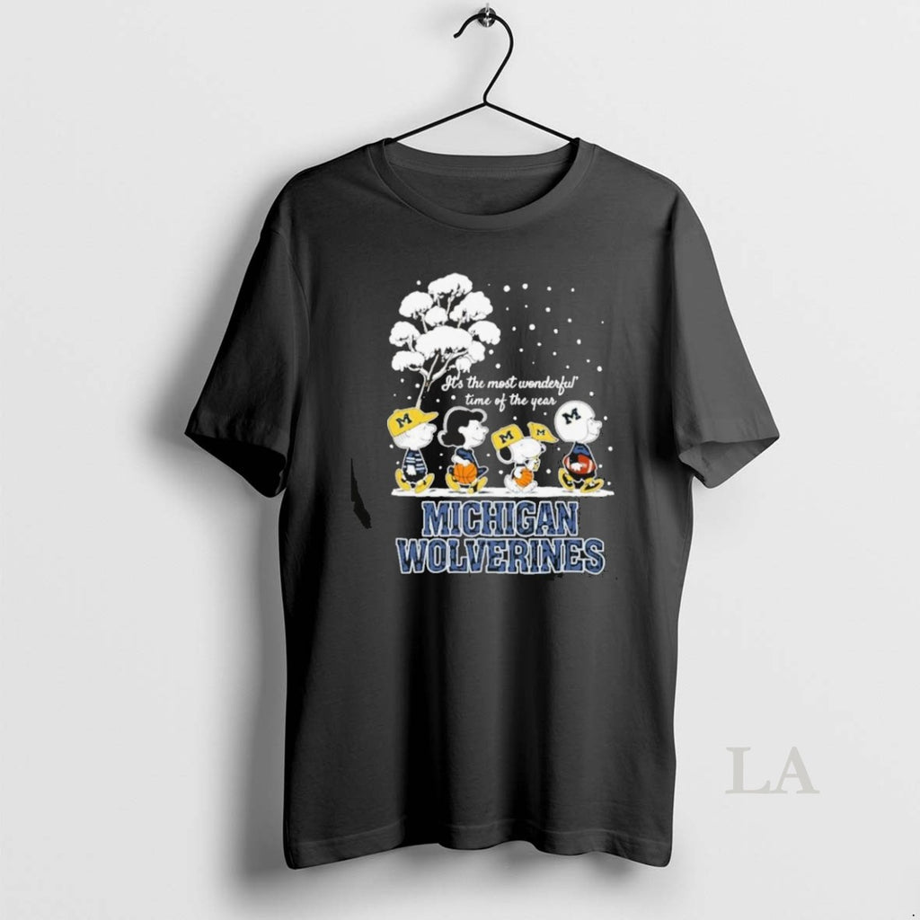 Original Peanuts Michigan Wolverines Winter Its The Most Wonderful Time Of The Year 2025