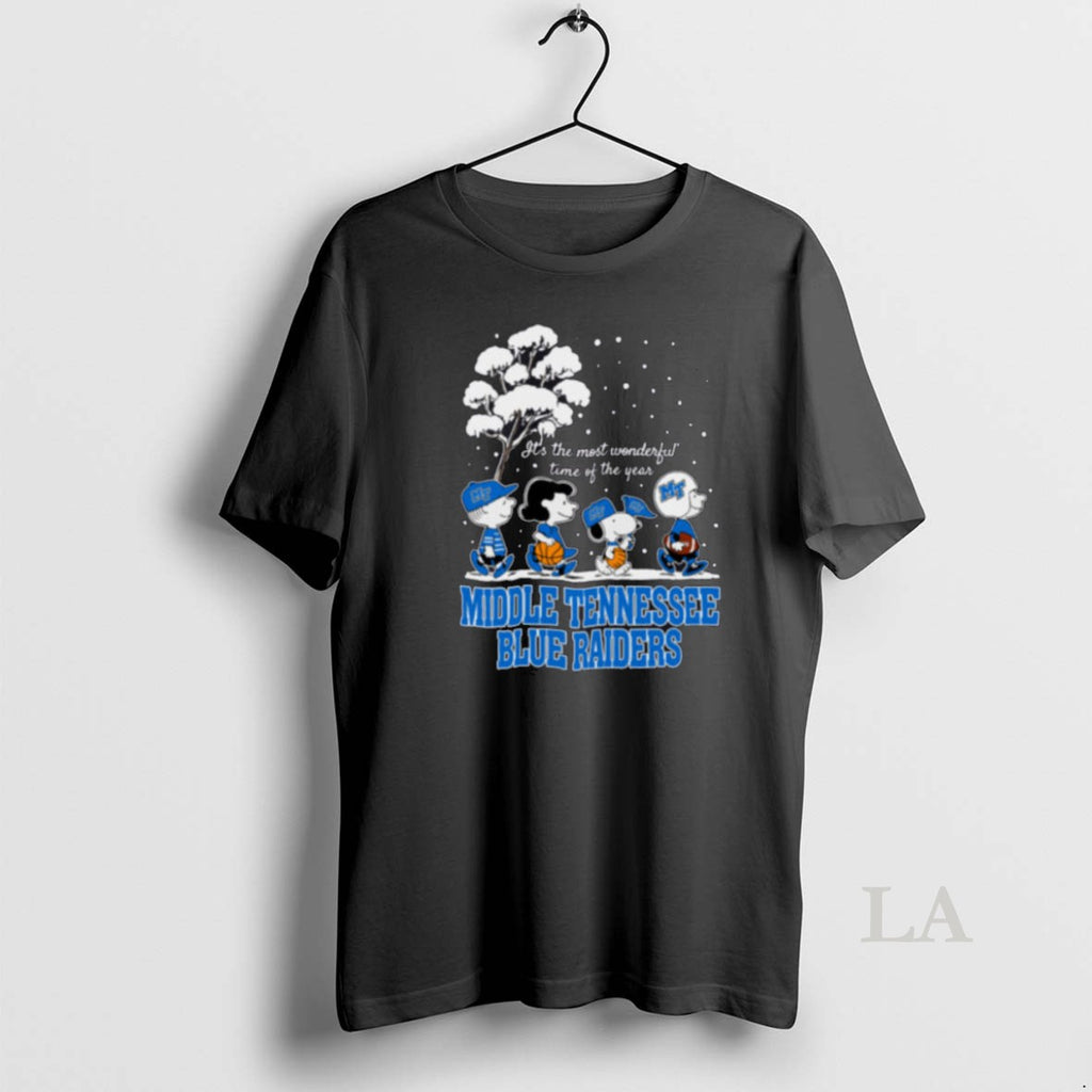 Original Peanuts Middle Tennessee Blue Raiders Winter Its The Most Wonderful Time Of The Year
