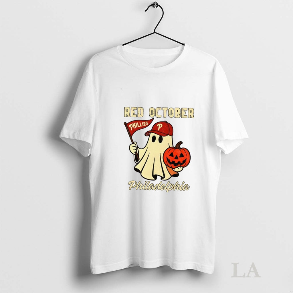 Original Phillies Halloween Ghost Red October Spooky Baseball