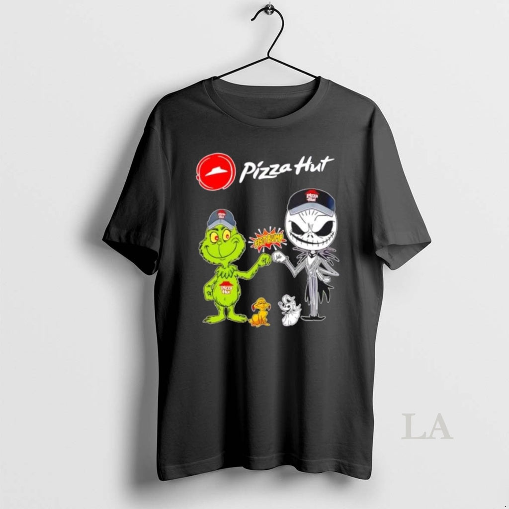 Original Pizza Hut X Grinch And Jack Skellington Fist Bump Uniwilling Friends