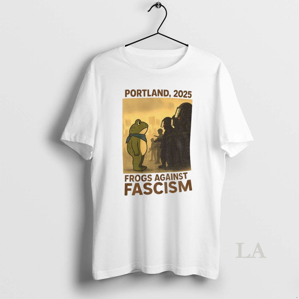 Original Portland Frog 2025 Protest Against Fascism Ice
