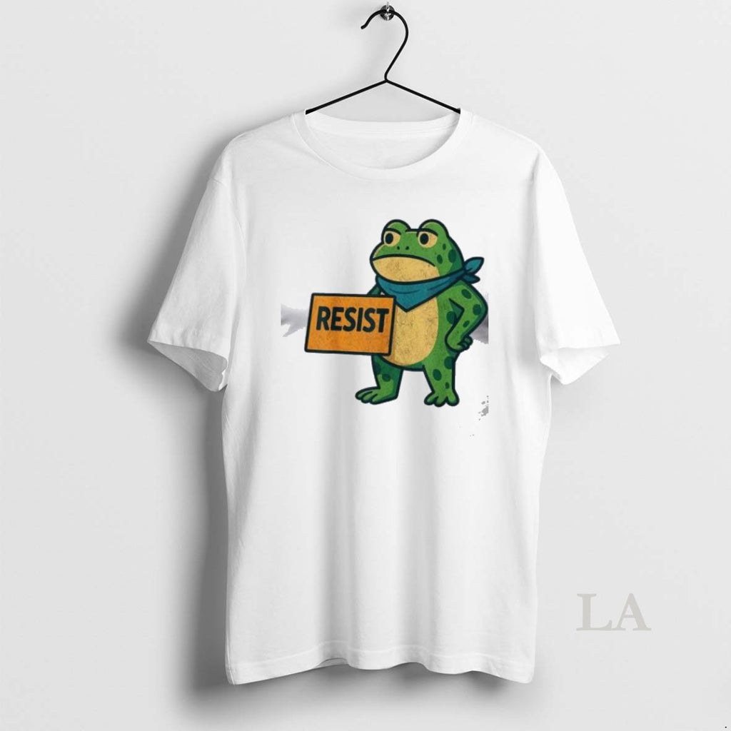 Original Portland Frog Protest Hug Resist Text T Men