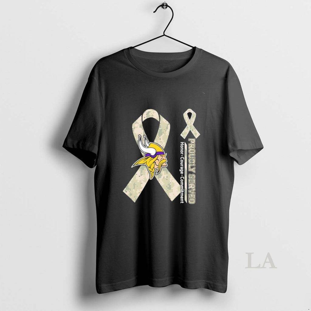 Original Proudly Served Honor Courage Commitment Minnesota Vikings Football