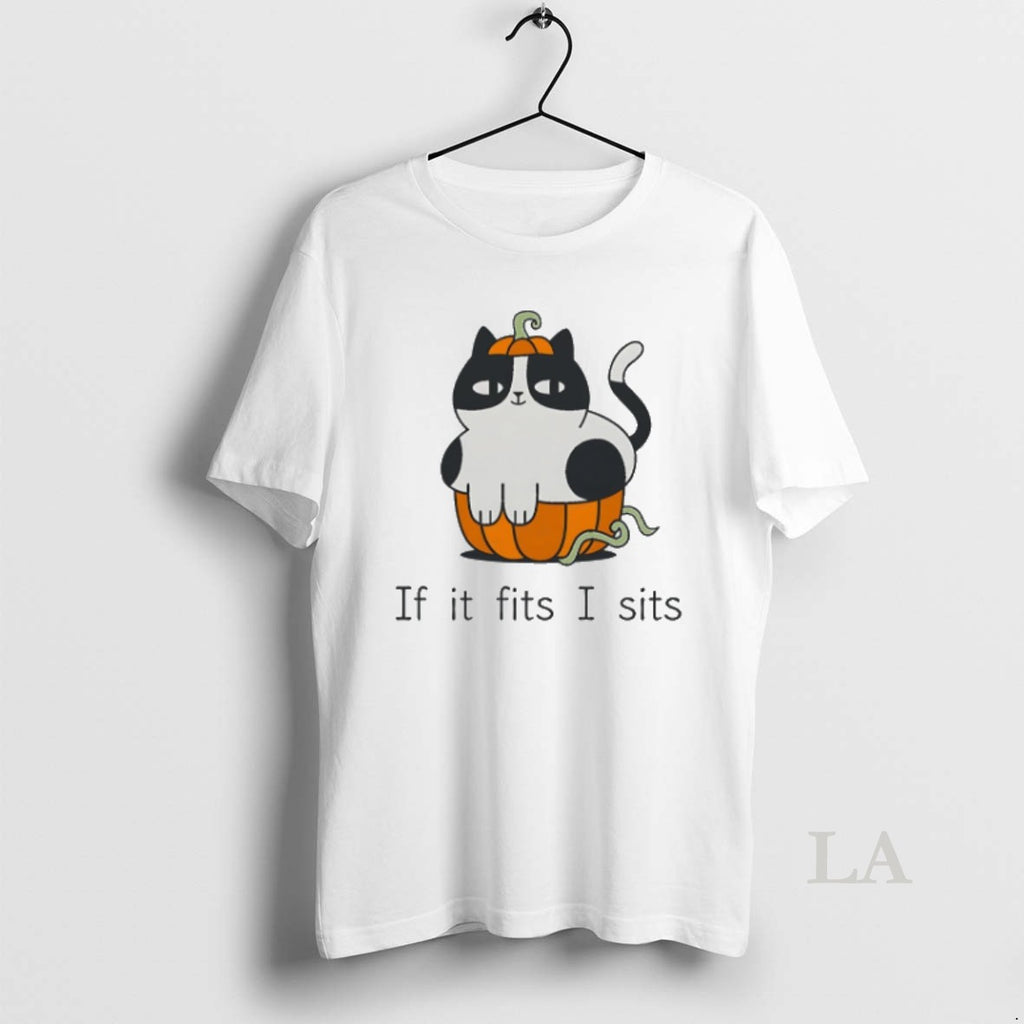 Original Pumpkin Cat If It Fits I Sits Halloween