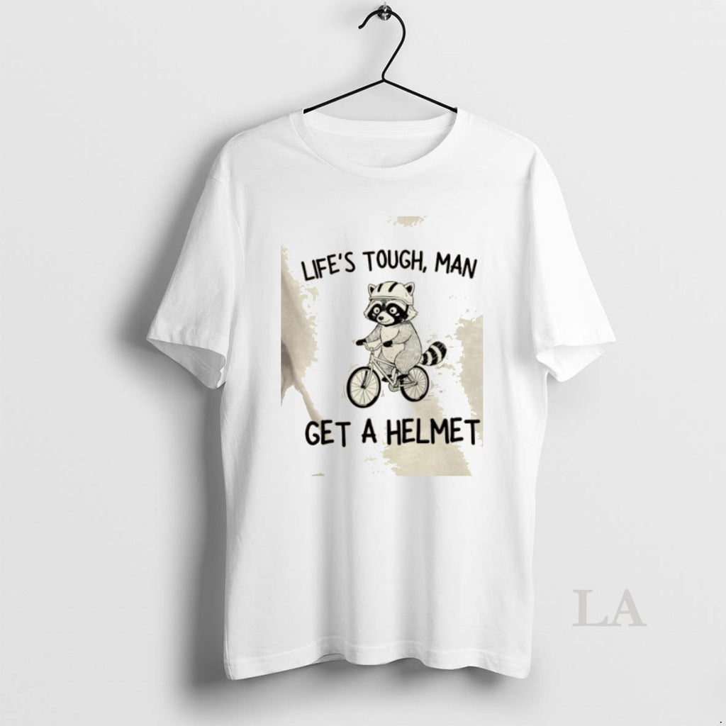 Original Raccoon Bicycle Lifes Tough Man Get A Helmet