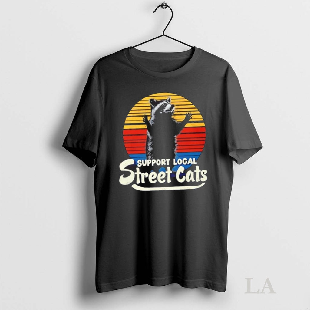 Original Raccoon Support Local Street Cats Retro