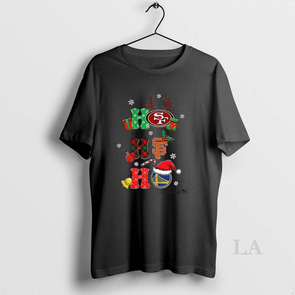 Original San Francisco Sports Teams 49ers Giants Golden State Warriors Ho Ho Ho Chirstmas
