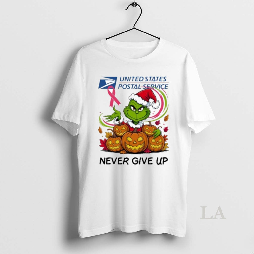 Original Santa Grinch Never Give Up Usps Logo