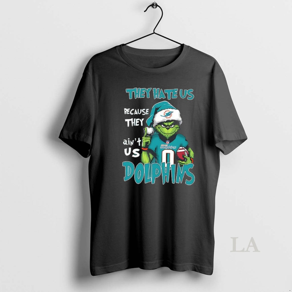 Original Santa Grinch They Hate Us Because They Aint Us Miami Dolphins Christmas Ceramic Ceramic