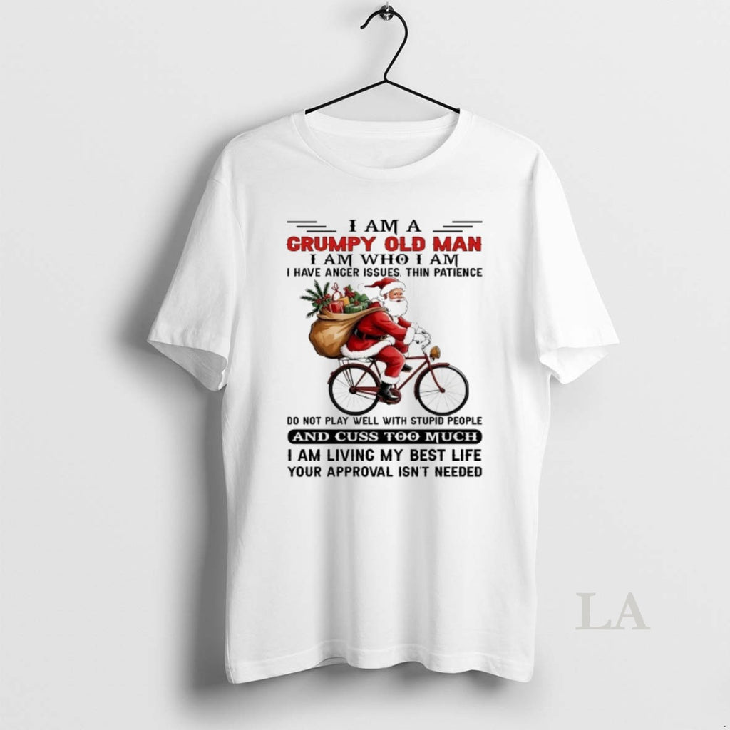 Original Santa Riding Bike I Am A Grumpy Old Man I Am Who I Am