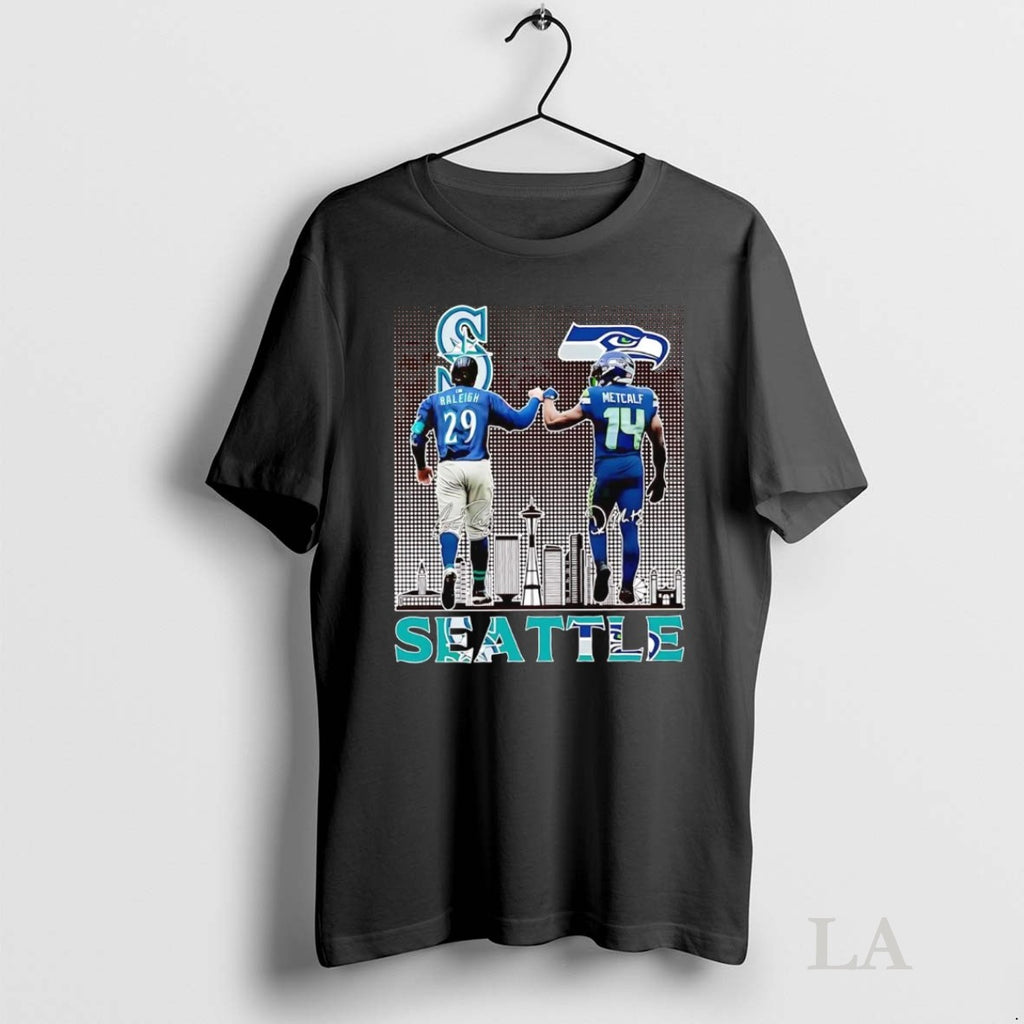Original Seattle Sports Stars Cal Raleigh And Dk Metcalf Skyline