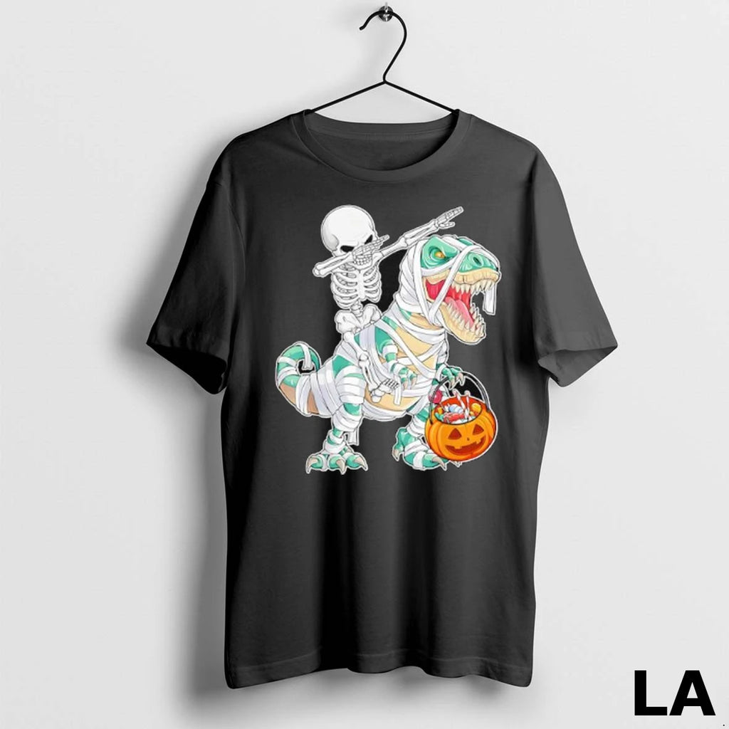 Original Skeleton Riding Dancing Dab Dinosaur Trex Halloween Ladies