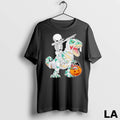 Original Skeleton Riding Dancing Dab Dinosaur Trex Halloween Ladies