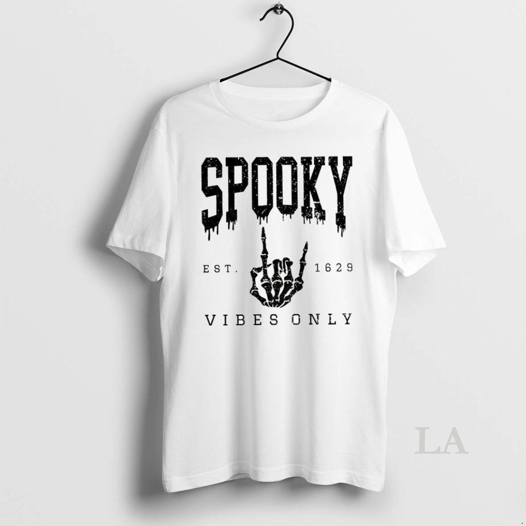 Original Skeleton Spooky Vibes Only Est 1629 Halloween