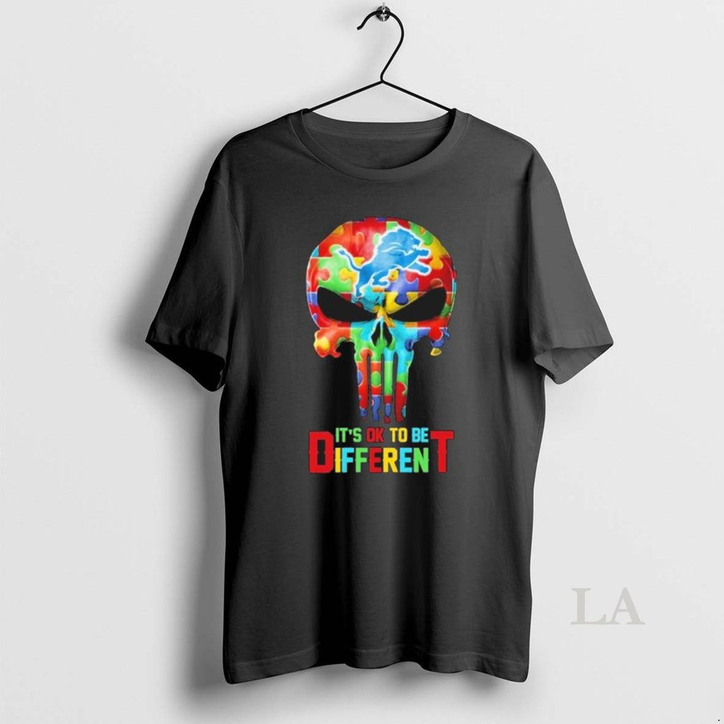 Original Skull X Detroit Lions Autism Its Ok To Be Different