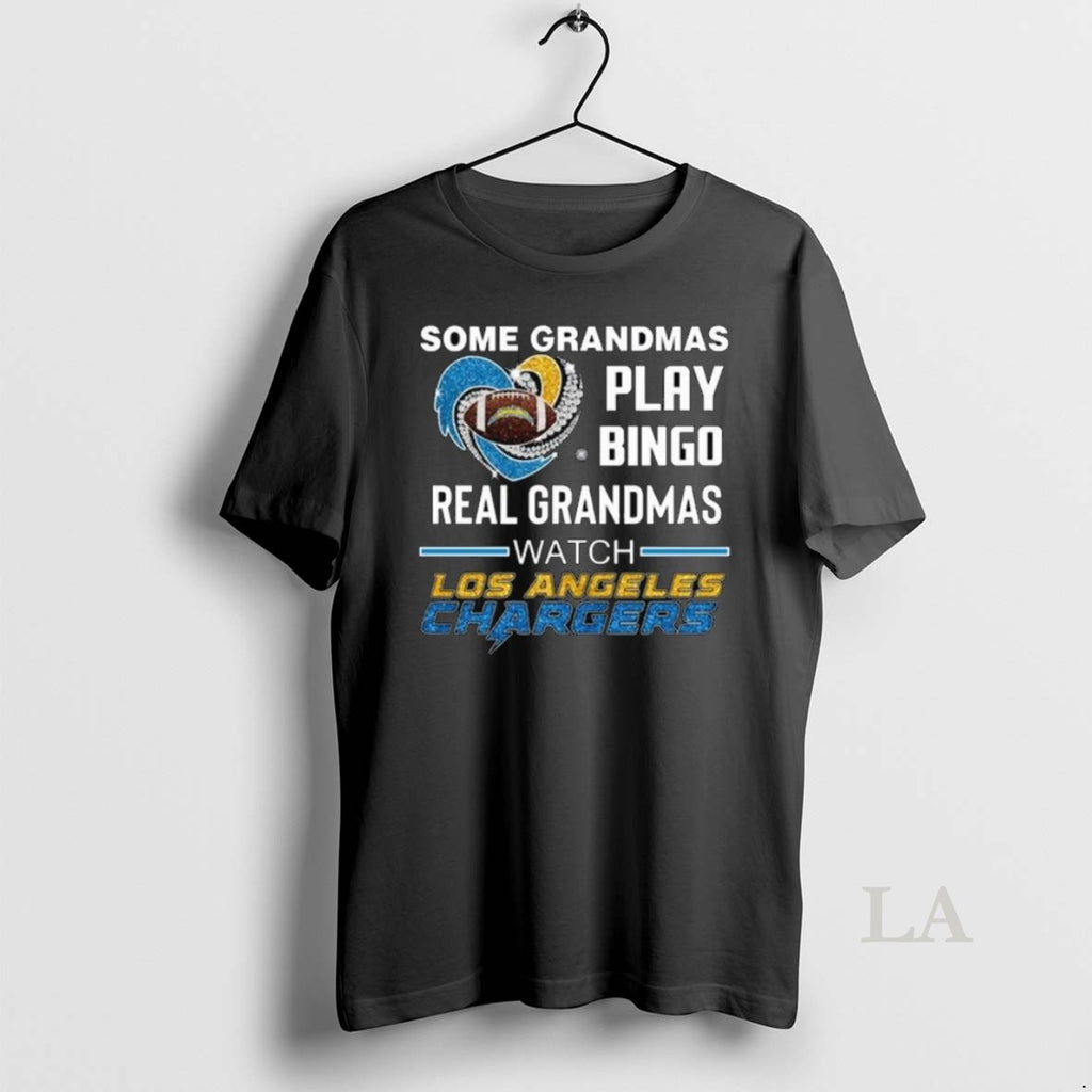 Original Some Grandmas Play Bingo Real Grandmas Watch Los Angeles Chargers Diamond Heart 2025 Long