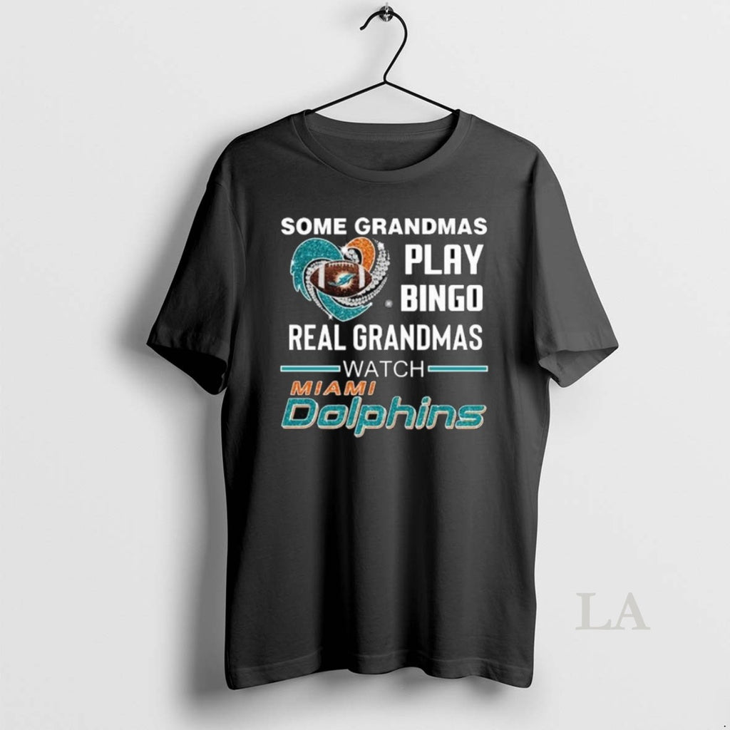 Original Some Grandmas Play Bingo Real Grandmas Watch Miami Dolphins Diamond Heart 2025 Long Sleve