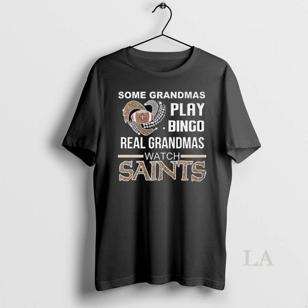 Original Some Grandmas Play Bingo Real Grandmas Watch New Orleans Diamond Heart Long Sleve