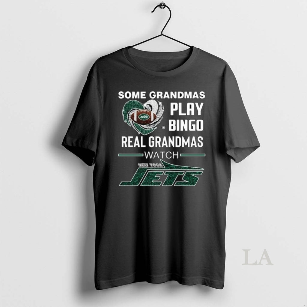 Original Some Grandmas Play Bingo Real Grandmas Watch New York Jets Diamond Heart 2025 Long