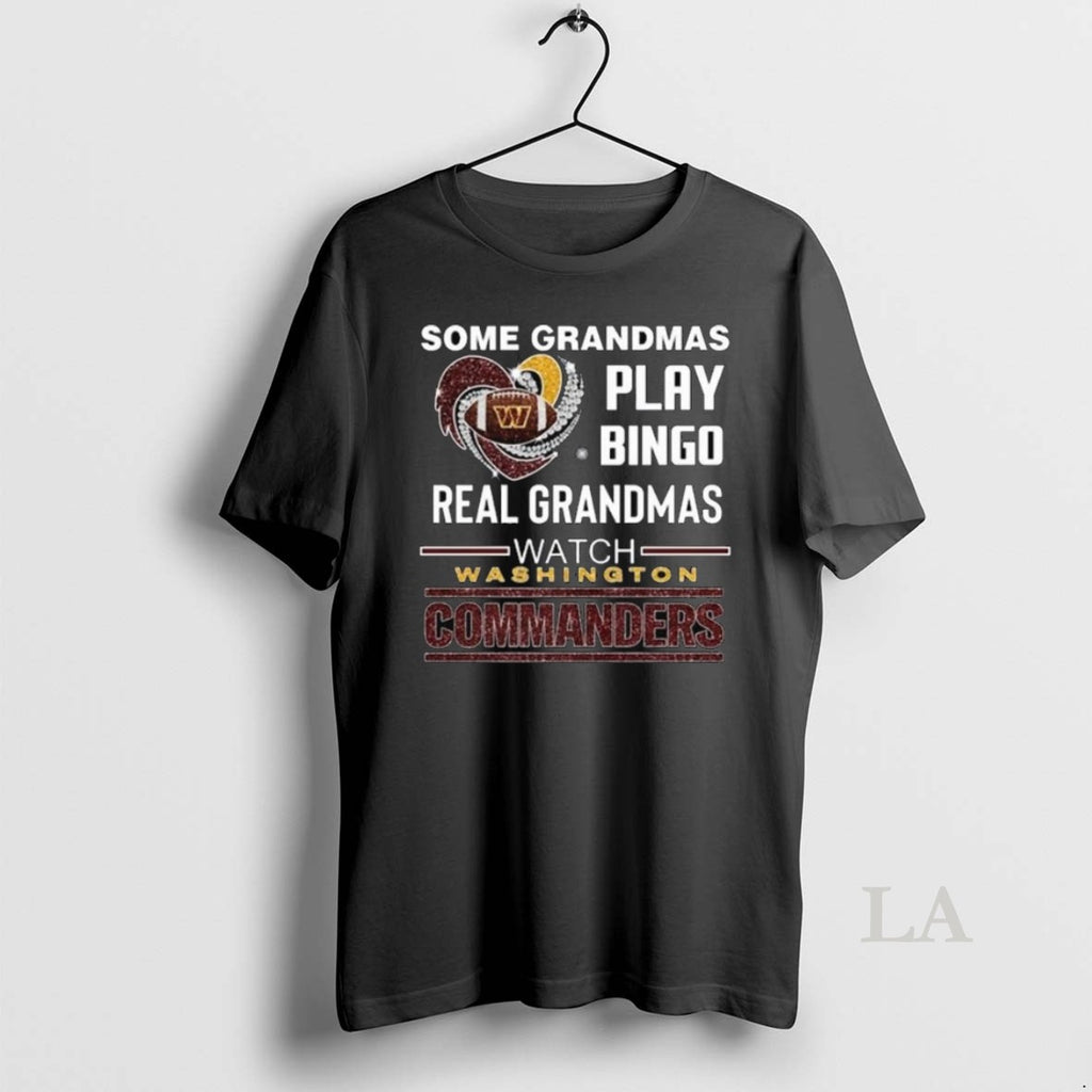 Original Some Grandmas Play Bingo Real Grandmas Watch Washington Commanders Diamond Heart 2025 Long Sleve