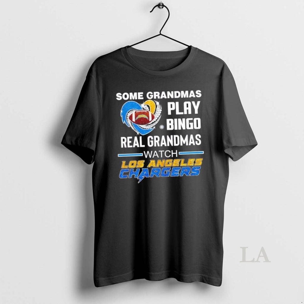 Original Some Grandmas Play Bingo Real Grandmas Watch Los Angeles Chargers Football Diamond Heart