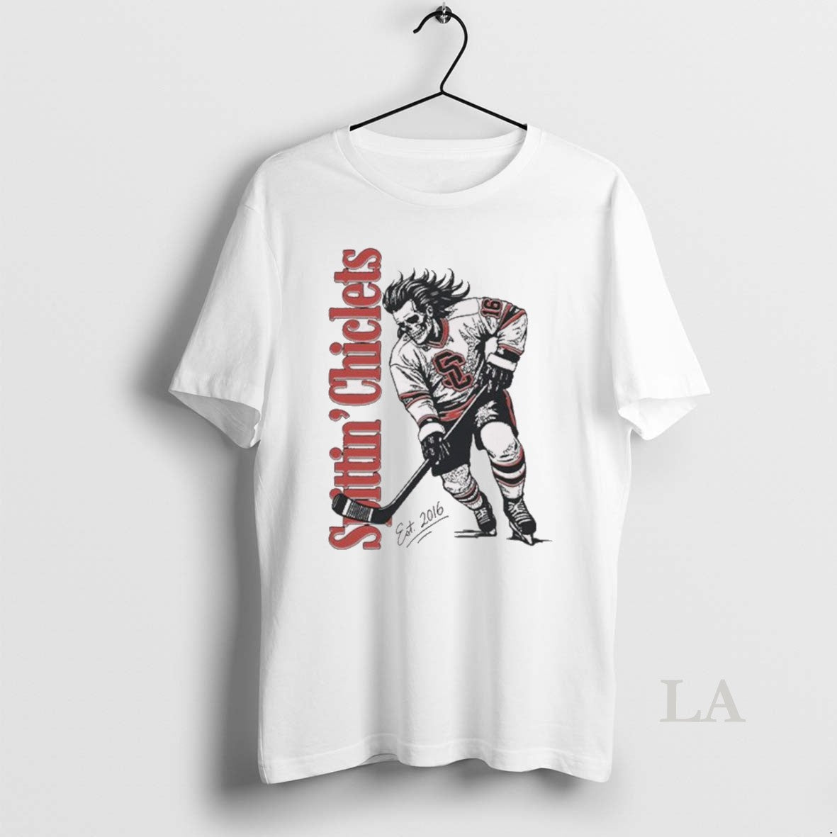 Original Spittin Chiclets Skullet Vertical Ice Hockey Est