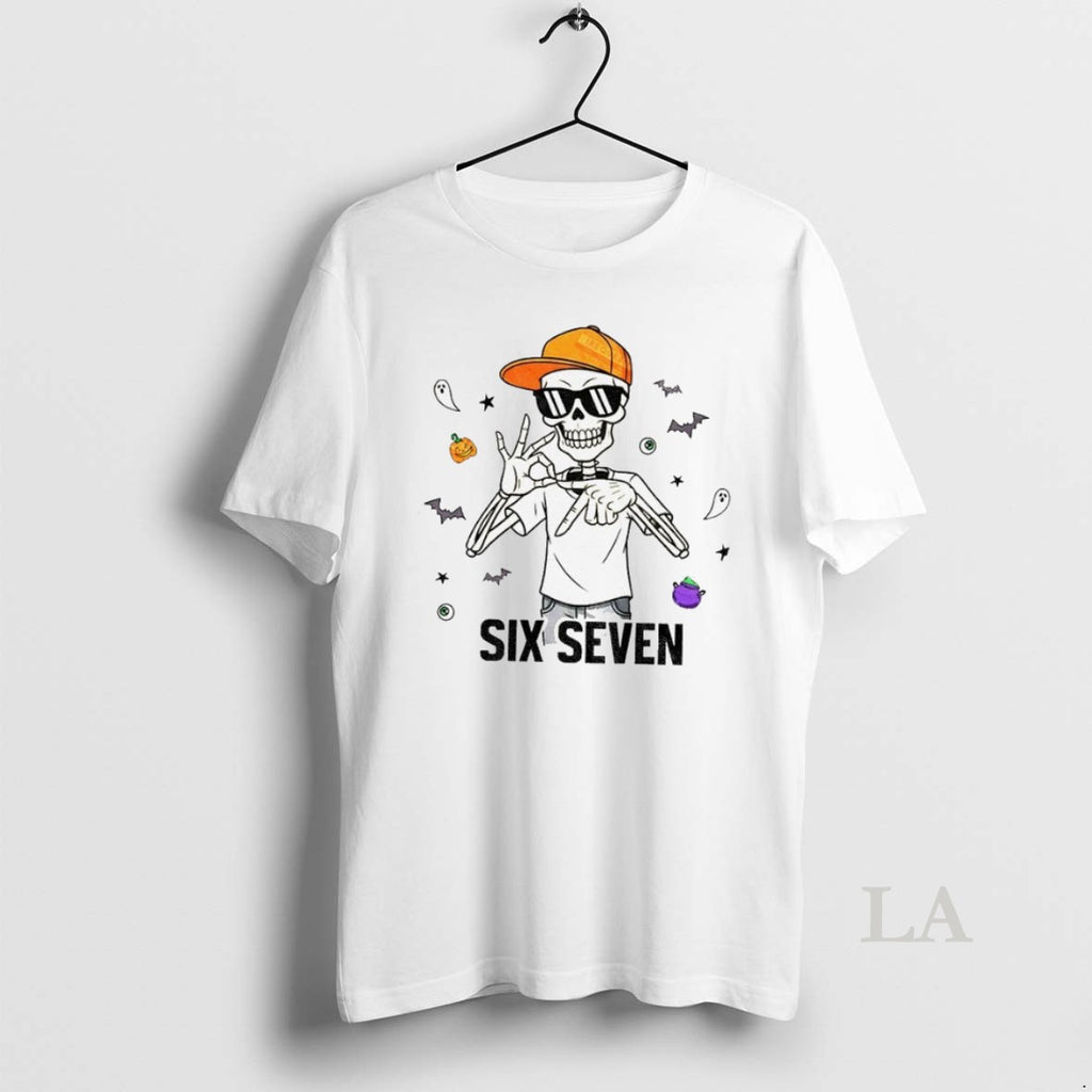 Original Spooky Six Seven Skeleton Boy 6 7 Funny Halloween
