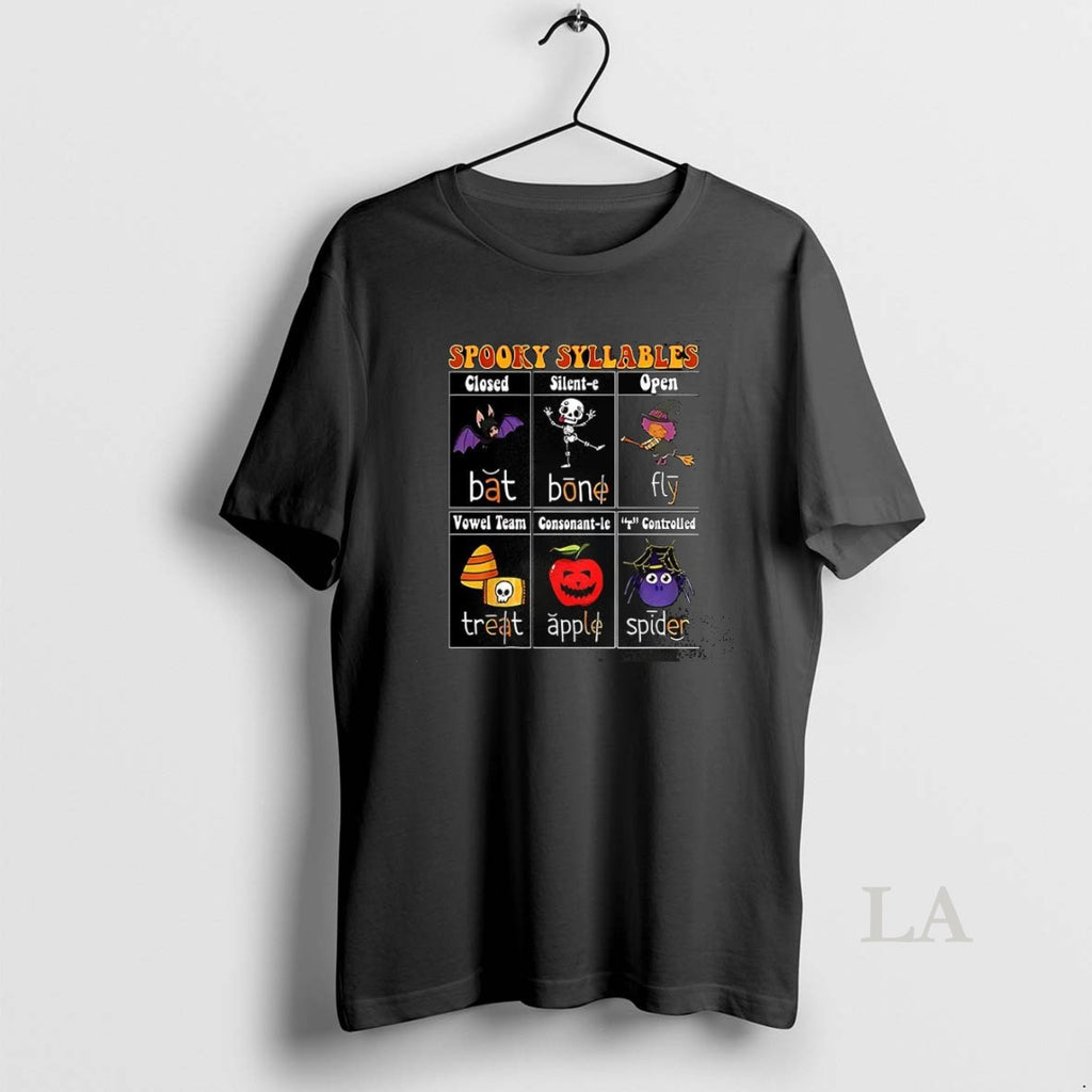 Original Spooky Syllables Teacher Closed Silent E Open Vowel Team Consonant Le R Funny Halloween