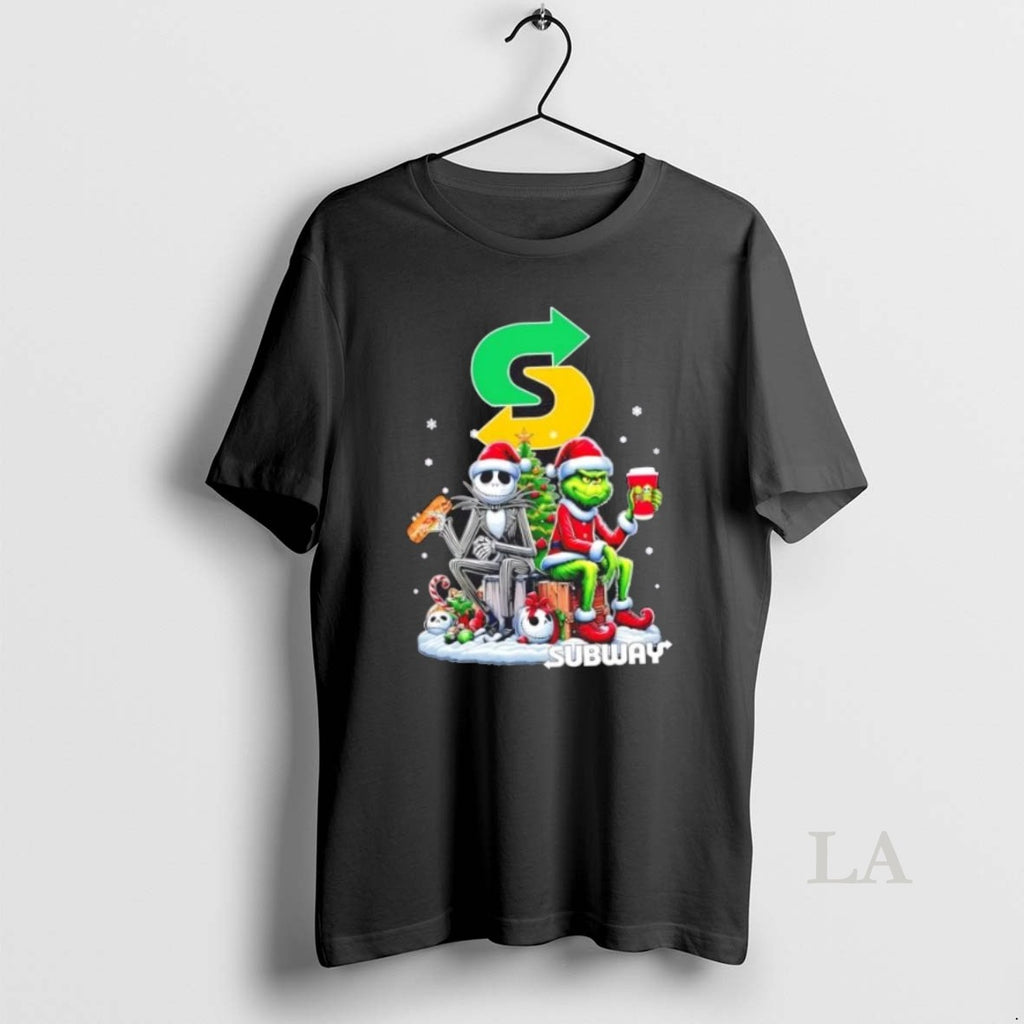 Original Subway X Grinch And Jack Skellington Unwilling Friends Merry Christmas