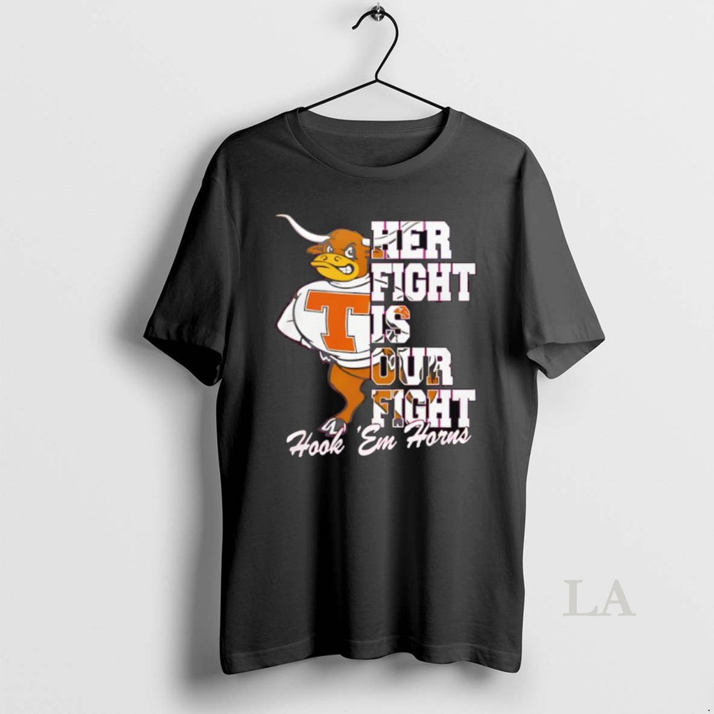 Original Texas Longhorns Tide Tackle Cancer Her Fight Is Our Fight Hook Em Horns Mascot