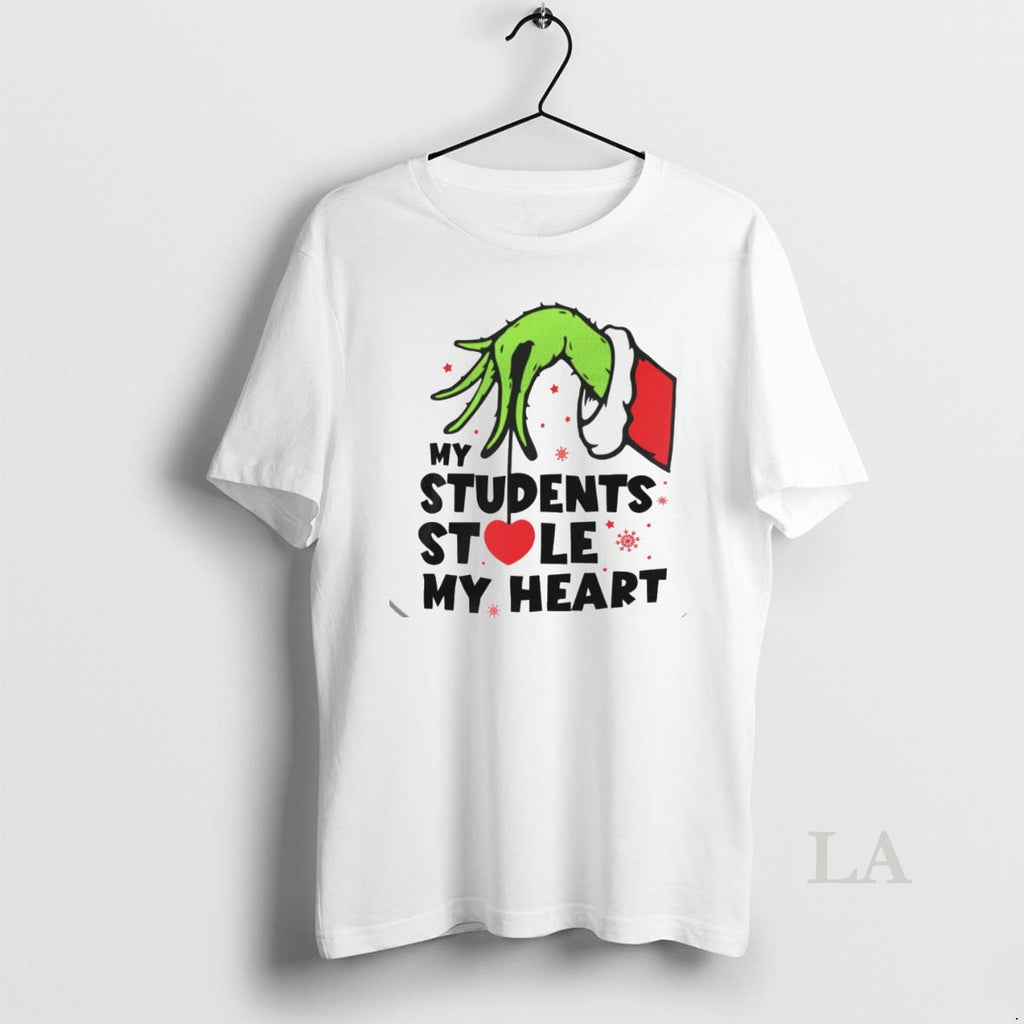 Original The Grinch Hand My Students Stole My Heart Christmas White