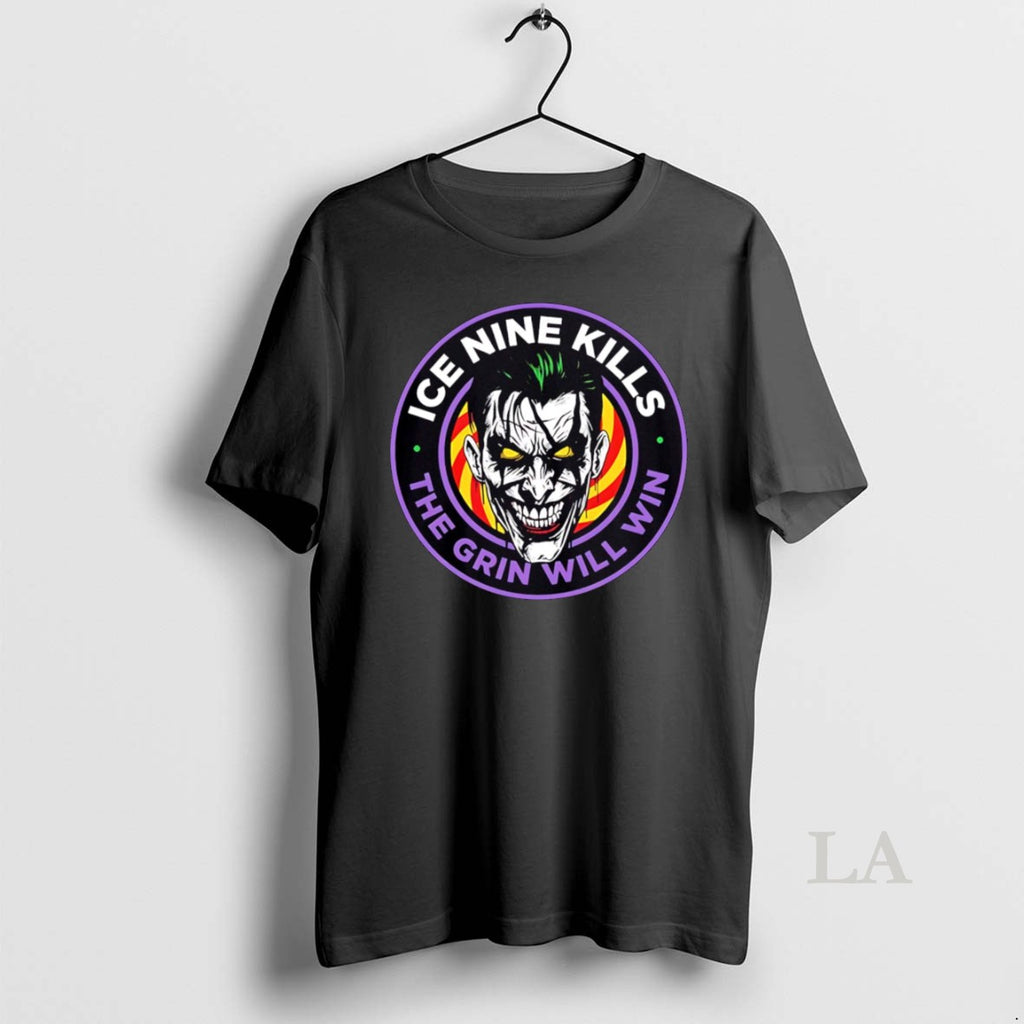 Original The Laugh Track Joker Face Horror The Grin Will Win Big Logo