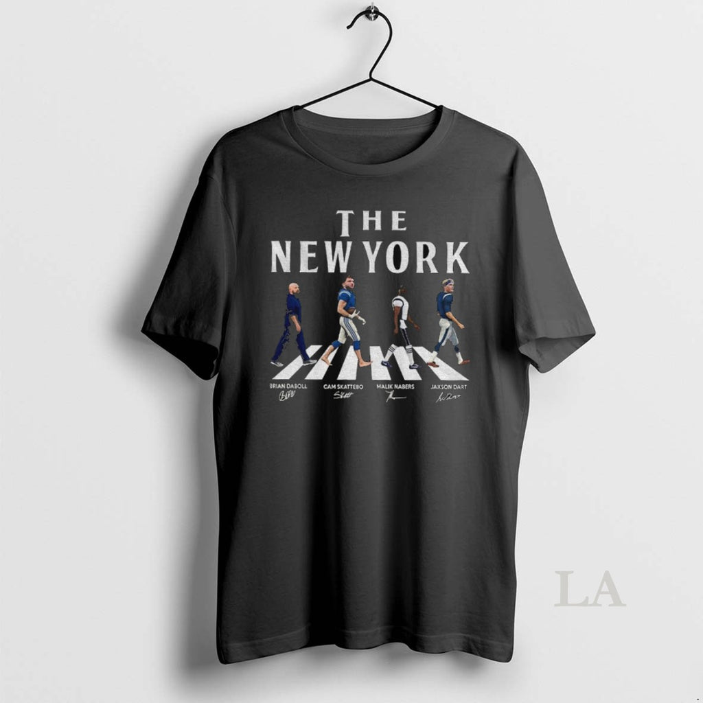 Original The New York Walking Road Signatures Football Jaxson Dart Malik Nabers Cam Skattebo