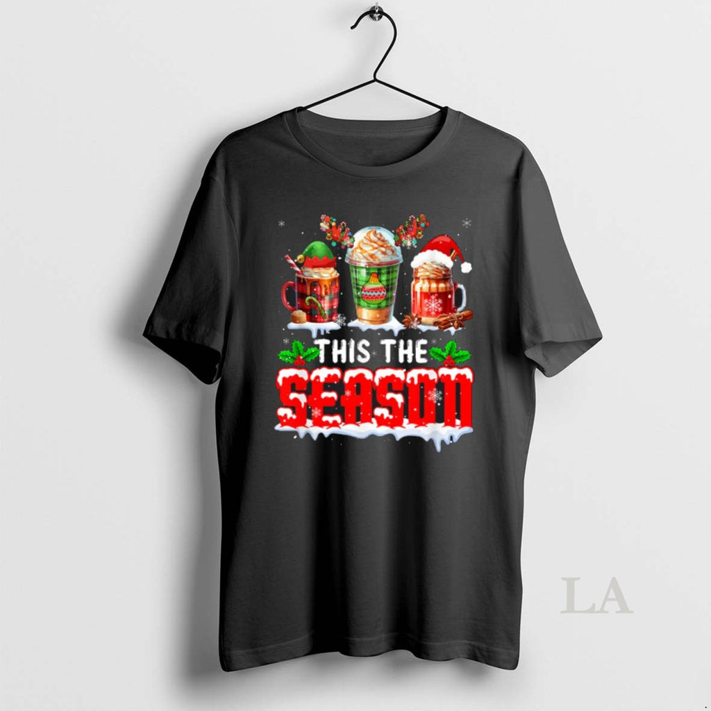 Original The Season Christmas Three Santa Reindeer Elf Coffee Cups