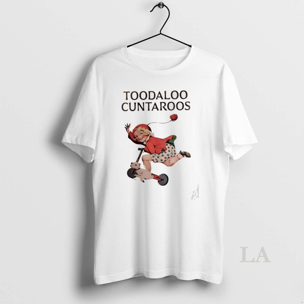 Original Toodaloo Cuntaroos A Little Girl Riding A Scooter With A Dog
