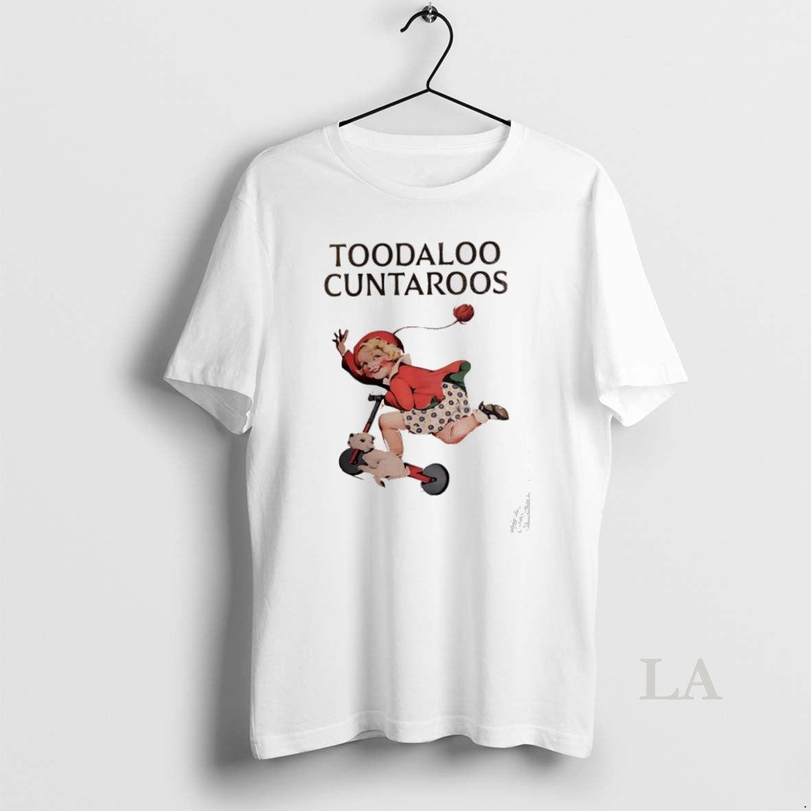 Original Toodaloo Cuntaroos A Little Girl Riding A Scooter With A Dog