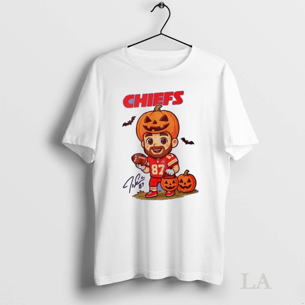 Original Travis Kelce Trick Or Treat Chiefs Halloween Cartoon