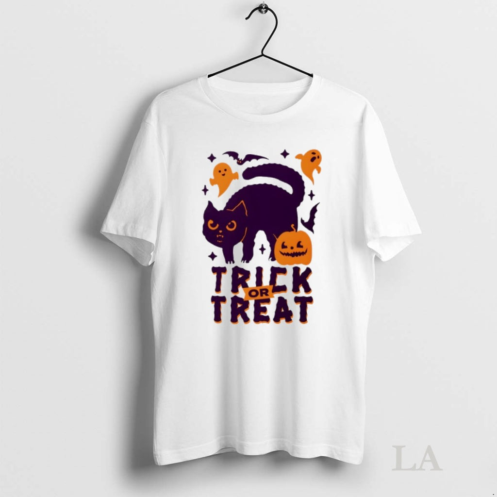 Original Trick Or Treat Cat And Pumpkin Halloween