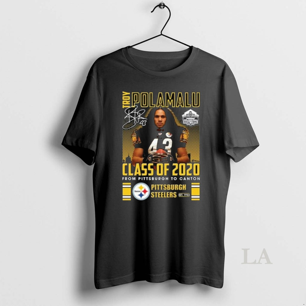 Original Troy Polamalu Class Of 2020 From Pittsburgh To Canton Signature Long Sleve