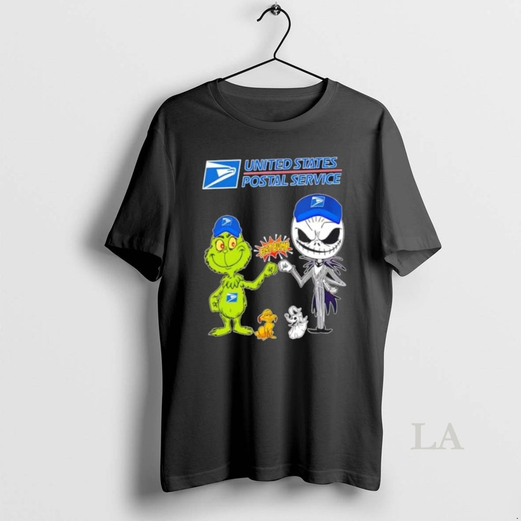 Original Usps X Grinch And Jack Skellington Fist Bump Uniwilling Friends