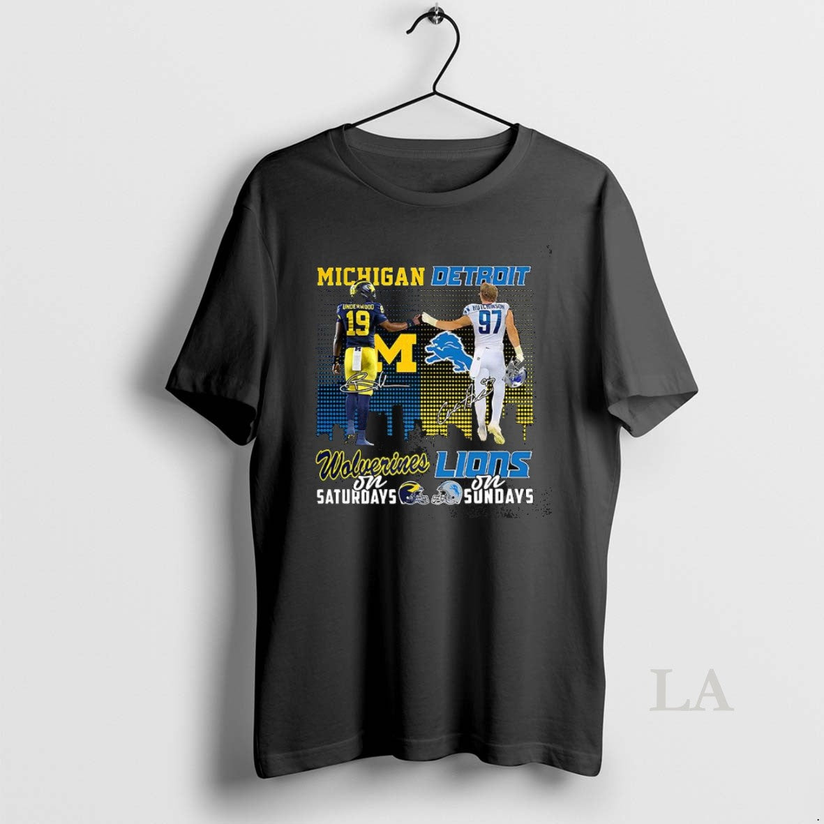 Original Underwood Wolverines On Saturdays And Aidan Hutchinson Lions On Sundays Signature