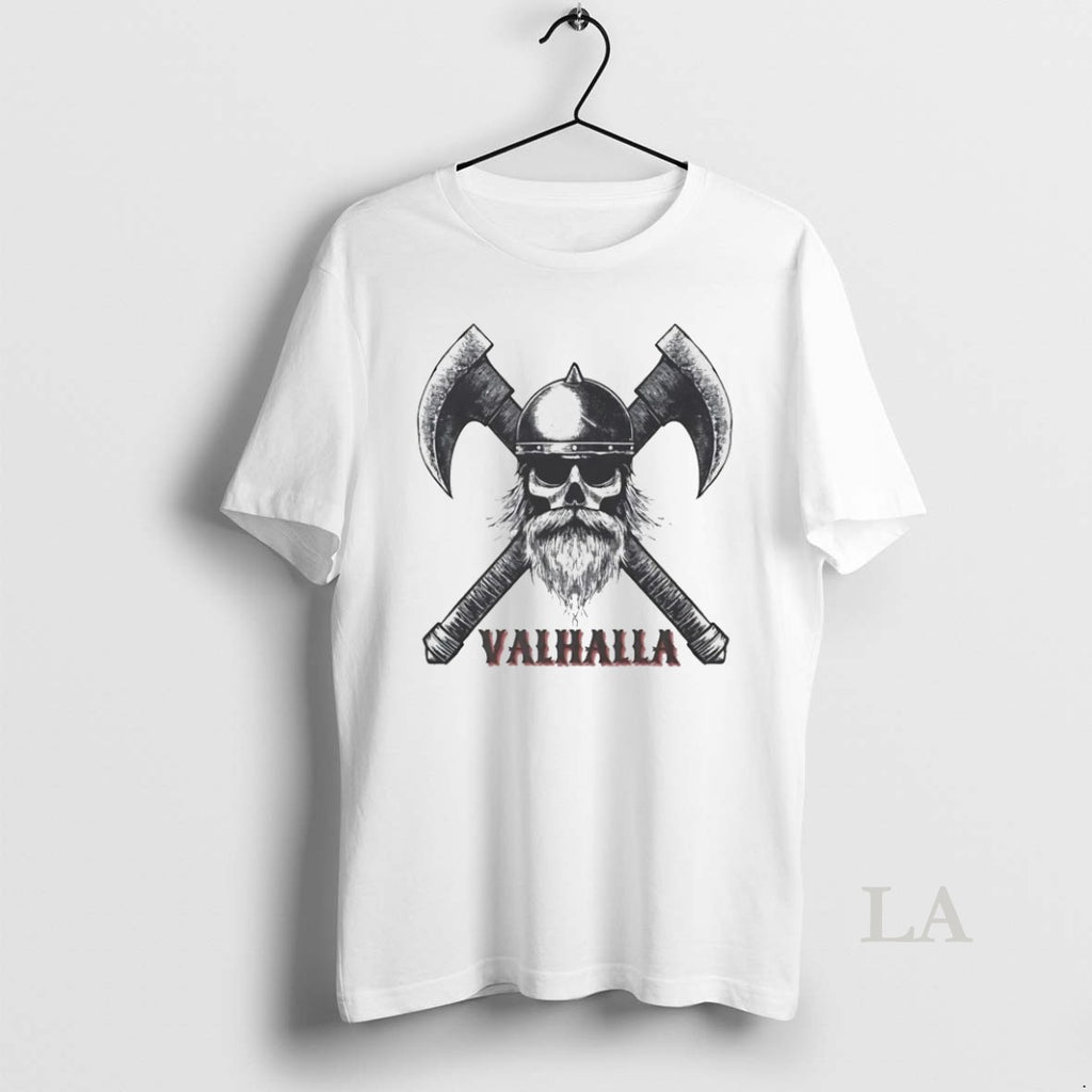 Original Viking Valhalla Skull Crosses Axe
