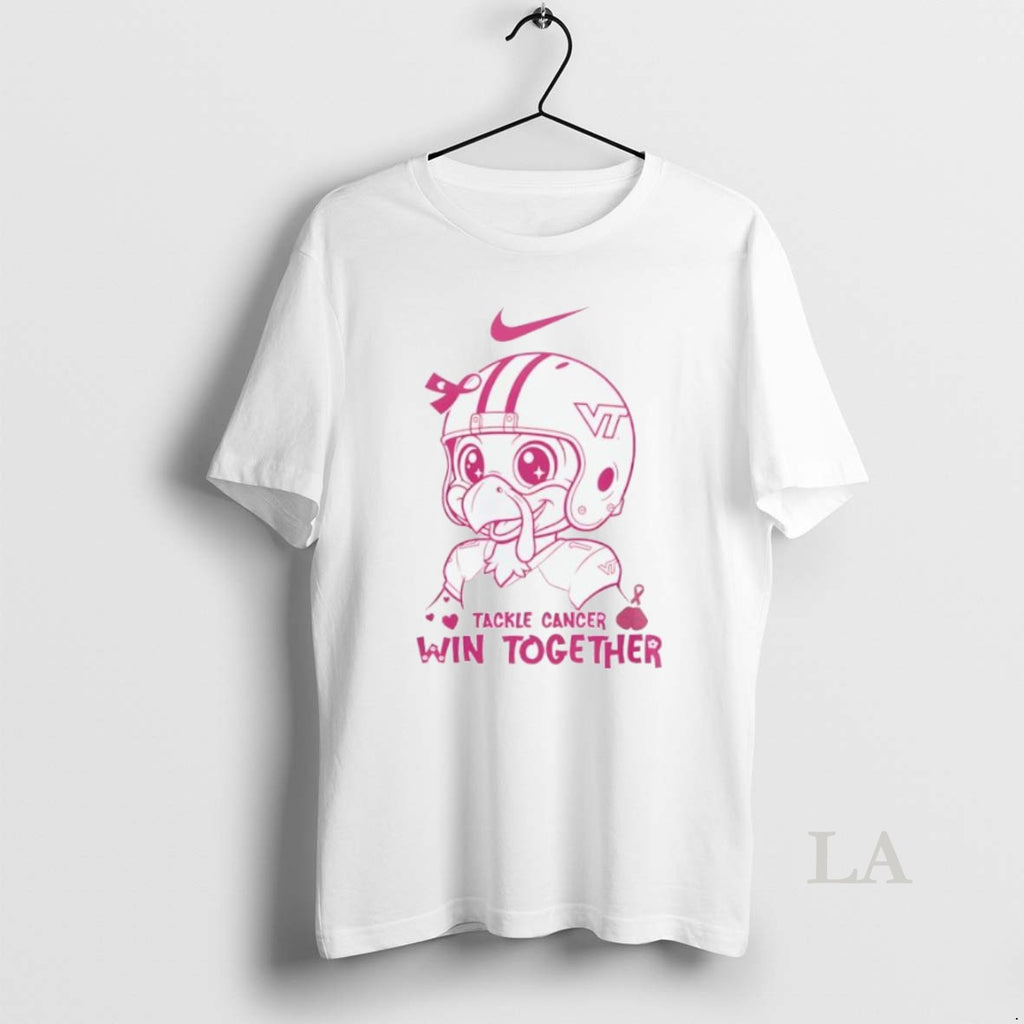 Original Virginia Tech Hokies Tackle Cancer Win Together In October We Wear Pink Logo