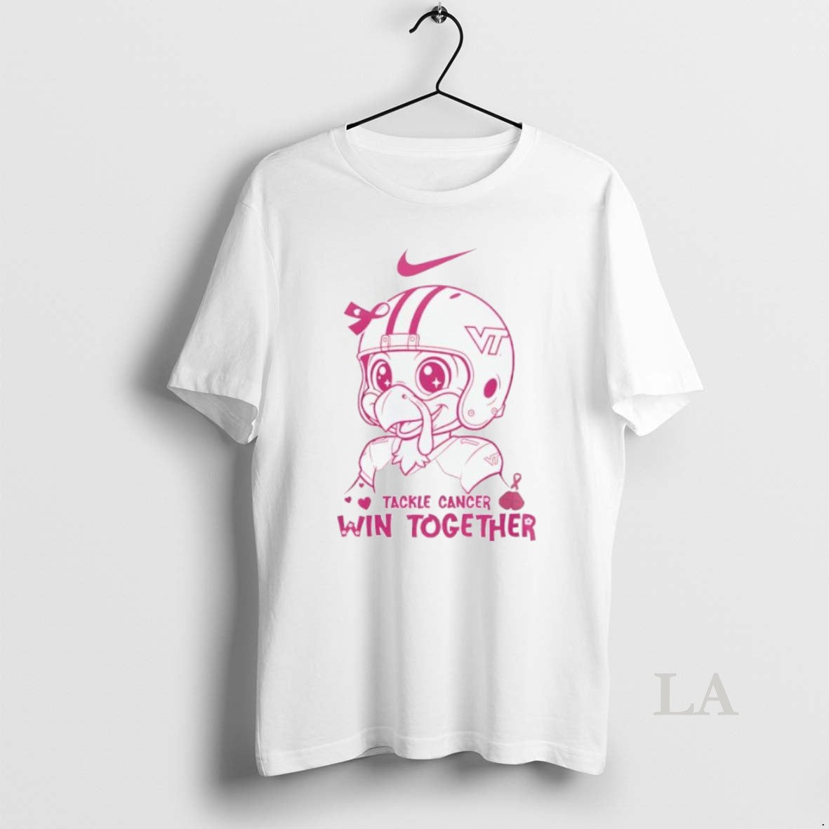 Original Virginia Tech Hokies Tackle Cancer Win Together In October We Wear Pink Logo